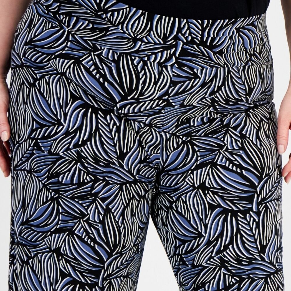 Anne Klein Plus Size High‑Rise Pull‑On Wide‑Leg Pants – Blue Jay/Black 0X NWT - Picture 5 of 5
